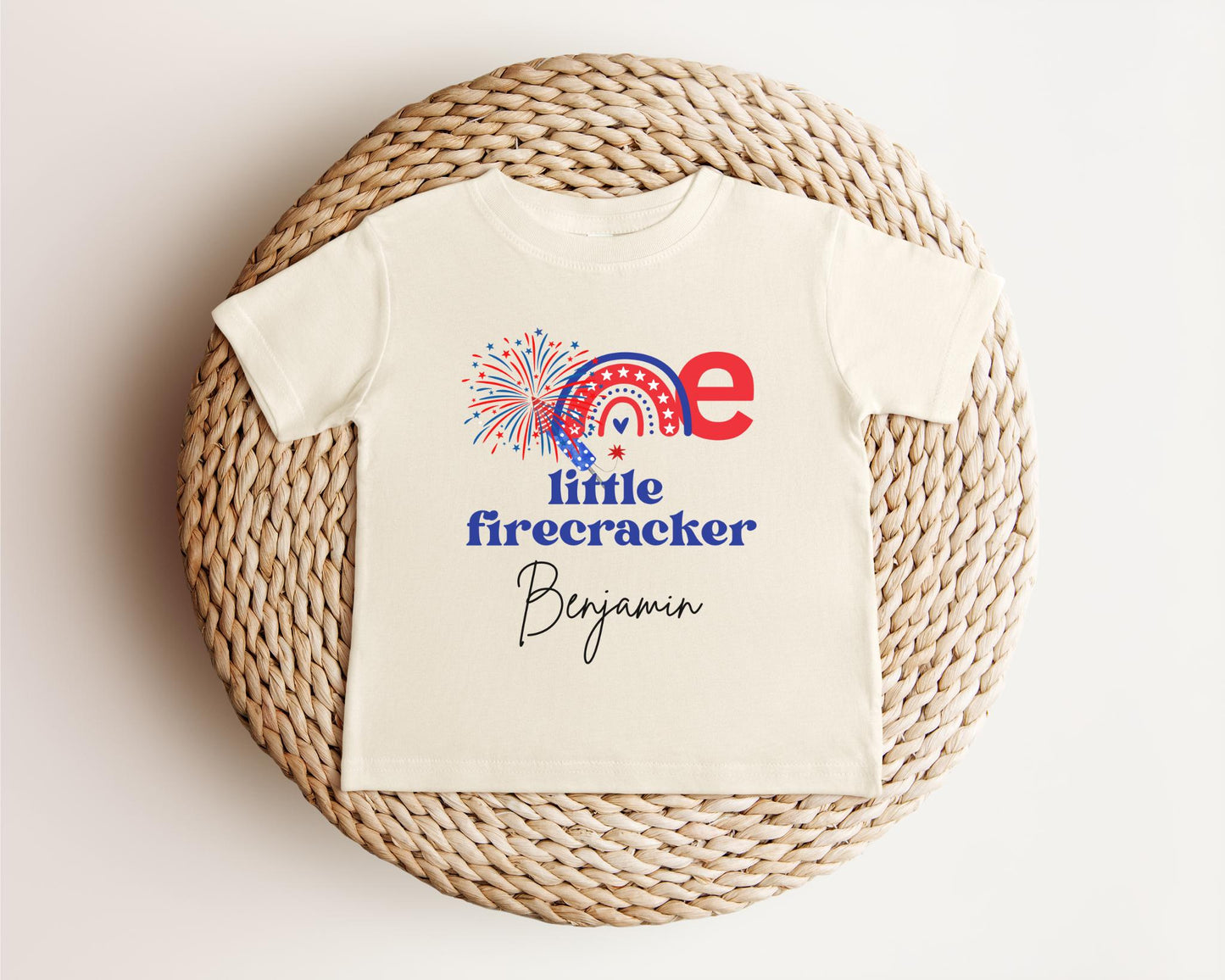 One Little Firecracker First Birthday Shirt | Patriotic Fourth of July 1st Birthday Party Outfit