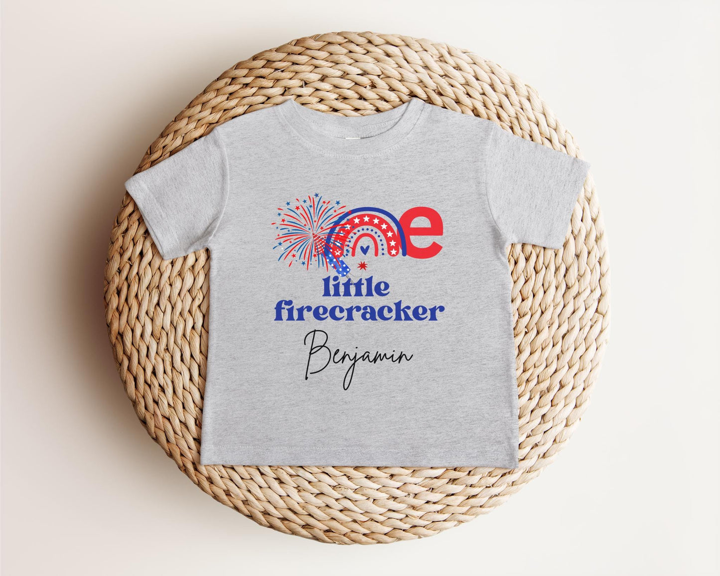 One Little Firecracker First Birthday Shirt | Patriotic Fourth of July 1st Birthday Party Outfit