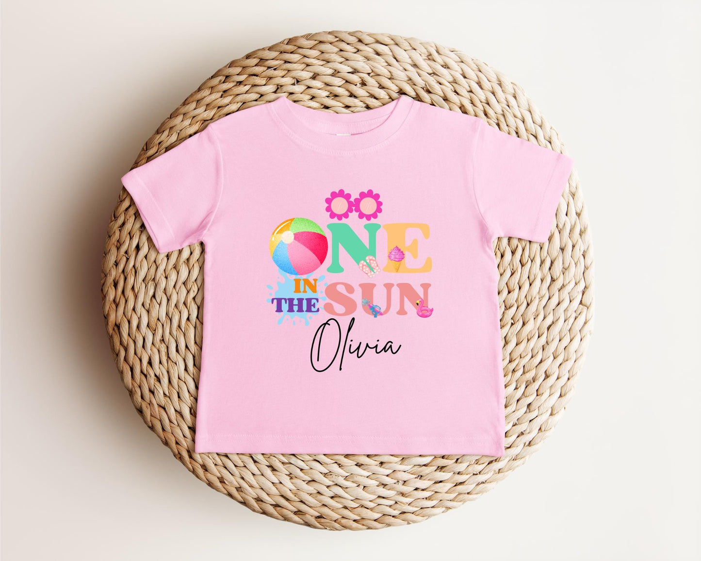 Personalized One In The Sun Pool Party Theme Birthday Girl Shirt | 1st Birthday Outfit | Summer Splish Splash Swimming Birthday Party
