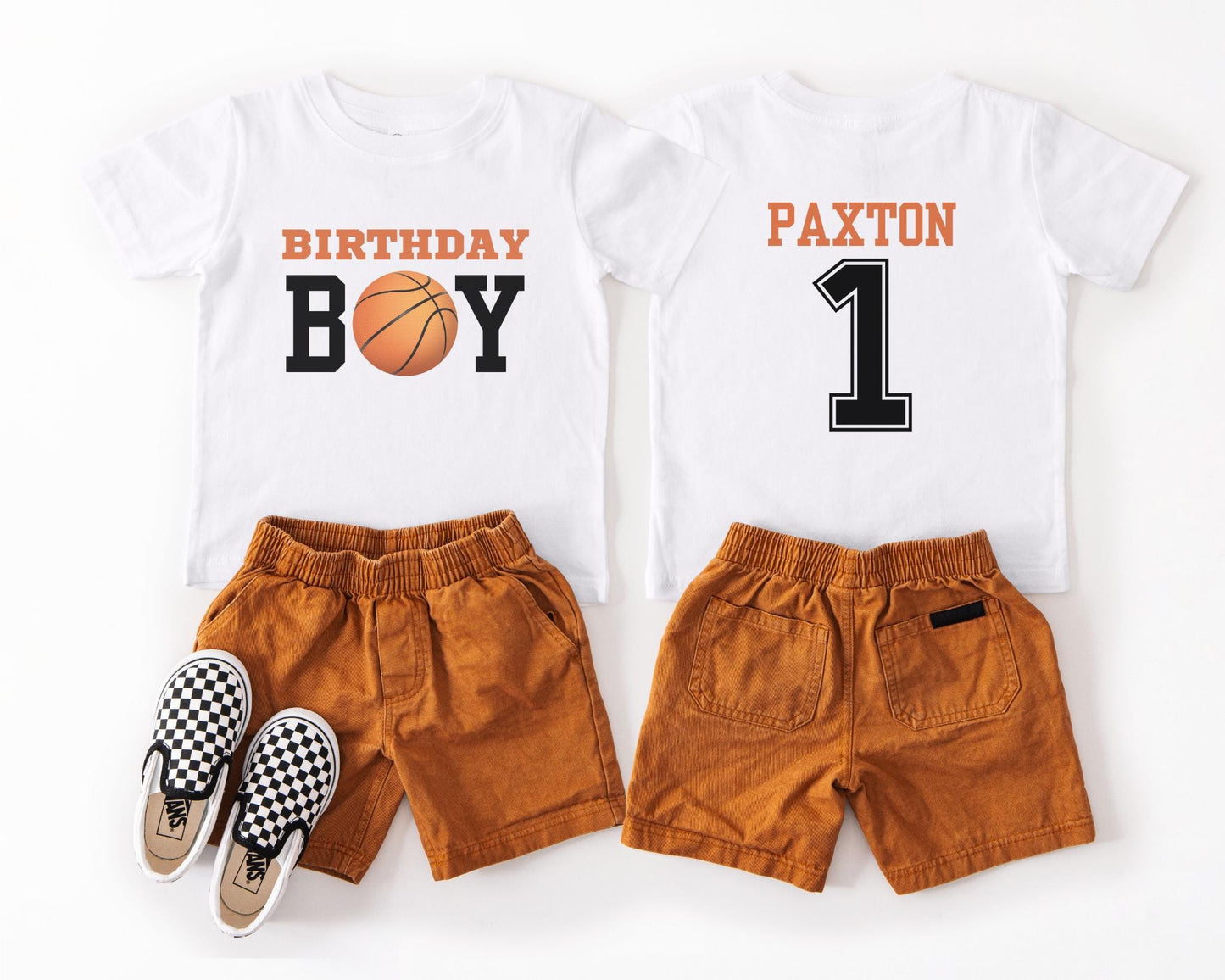 Personalized Basketball 1st Birthday Shirt | Girls Boys First Birthday Shirt | Any Age Birthday Party Outfit | Kids Basketball Tee