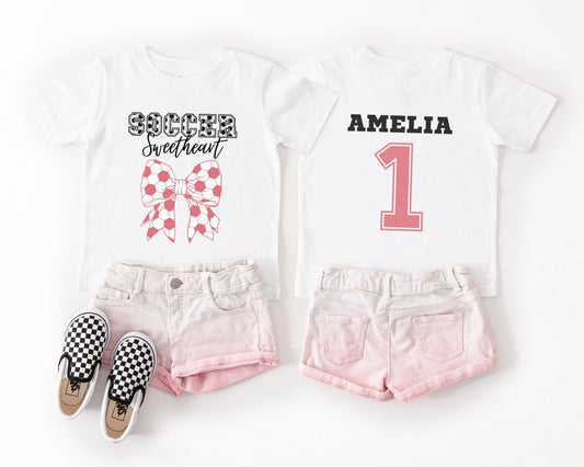 Personalized Soccer Sweetheart Shirt: Girls Coquette Team Tee