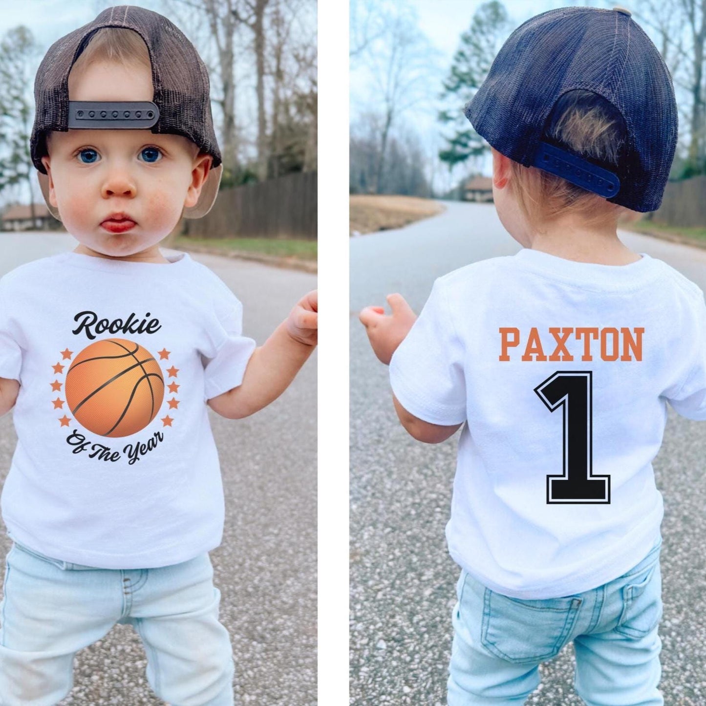 Personalized Basketball Rookie Of The Year 1st Birthday Shirt | Girls Boys First Birthday Shirt | Basketball Birthday Party Outfit
