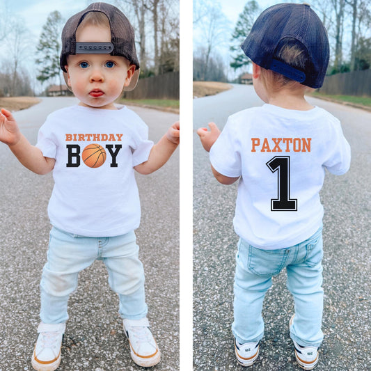 Personalized Basketball 1st Birthday Shirt | Girls Boys First Birthday Shirt | Any Age Birthday Party Outfit | Kids Basketball Tee