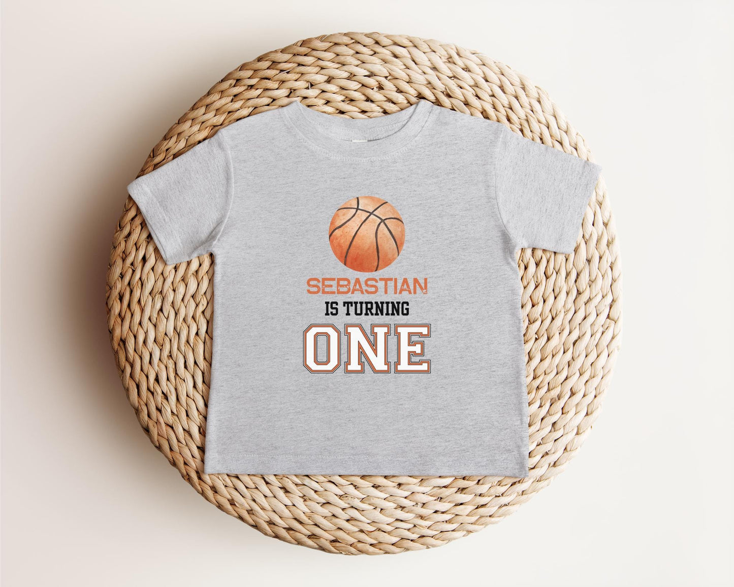 Personalized Basketball 1st Birthday Shirt | Boys Girls First Birthday Shirt | Basketball Birthday Party Outfit | Kids Basketball Tee