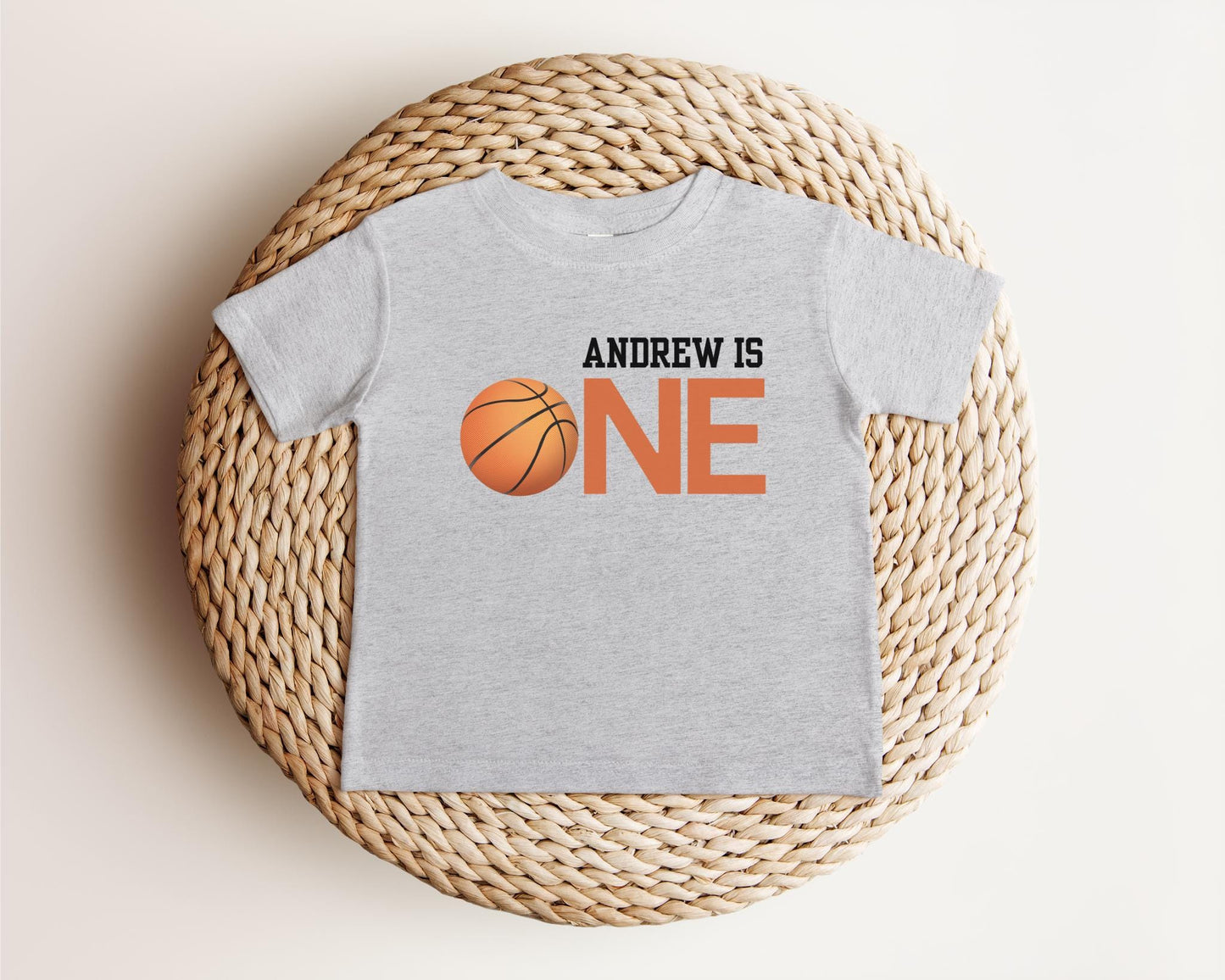 Personalized Basketball 1st Birthday Shirt | Girls Boys First Birthday Shirt | Basketball Birthday Party Outfit | Kids Basketball Tee