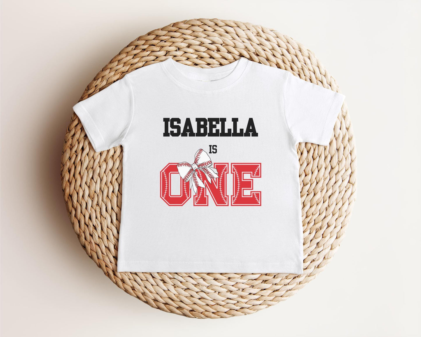 Personalized Coquette Baseball Themed First Birthday Shirt | 1st Birthday Baseball Tee | Custom Baseball Girl Outfit |Sports Birthday