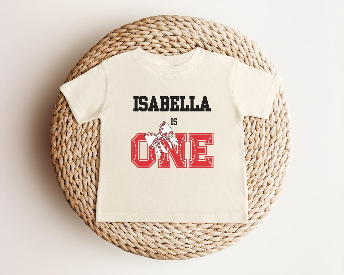 Personalized Coquette Baseball Themed First Birthday Shirt | 1st Birthday Baseball Tee | Custom Baseball Girl Outfit |Sports Birthday