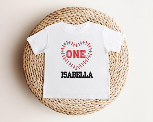 Personalized Baseball Themed First Birthday Shirt | 1st Birthday Baseball Shirt | Custom Name Baseball Outfit | Sports Birthday Party