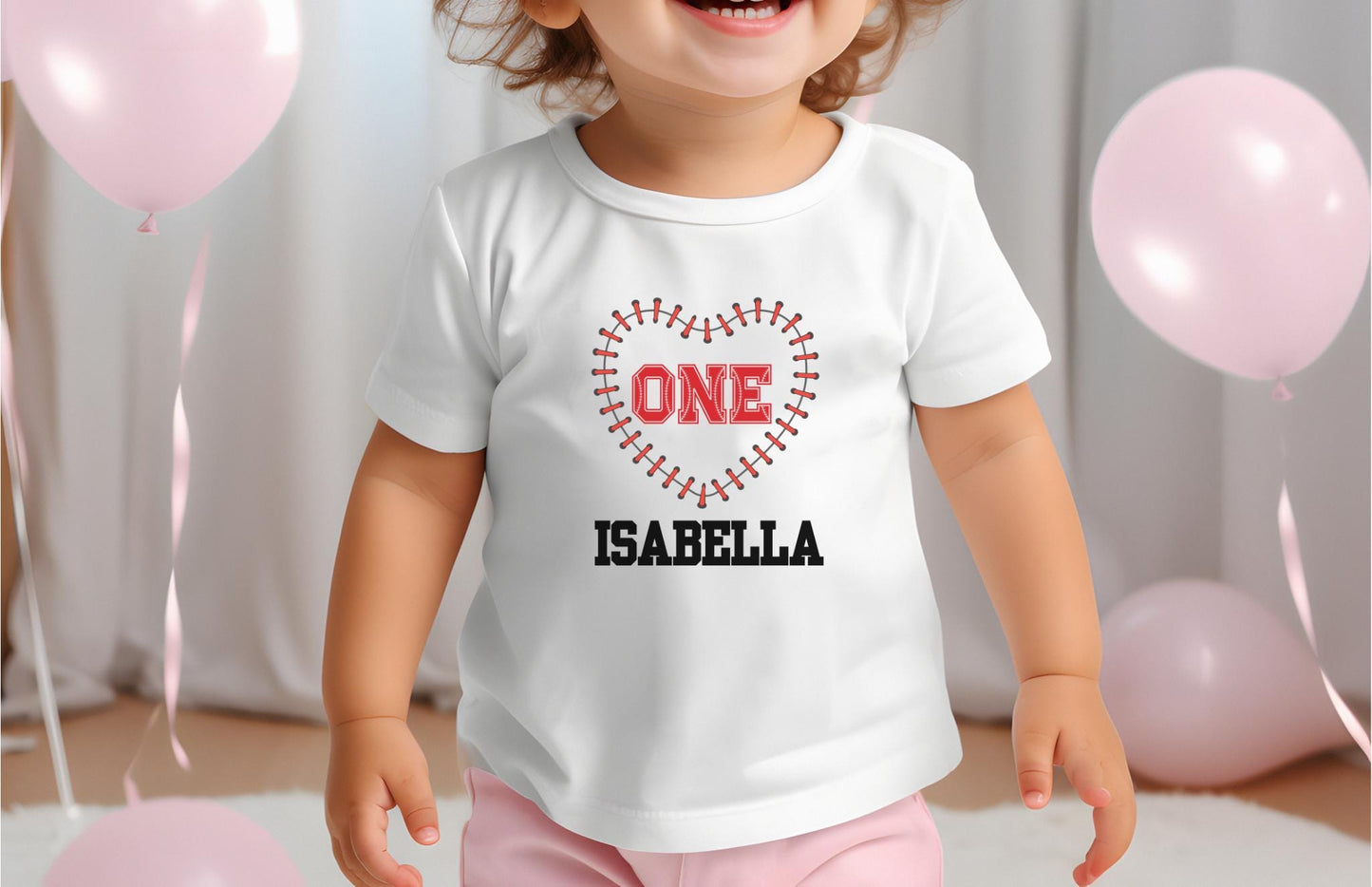 Personalized Baseball Themed First Birthday Shirt | 1st Birthday Baseball Shirt | Custom Name Baseball Outfit | Sports Birthday Party