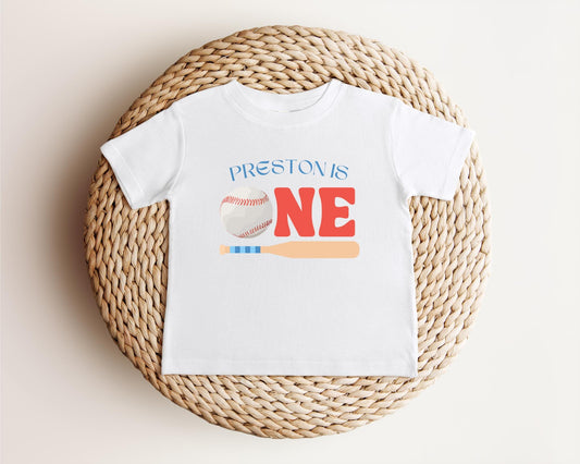 Personalized Baseball Themed First Birthday Shirt | 1st Birthday Baseball Shirt | Custom Name Baseball Outfit | Sports Birthday Party