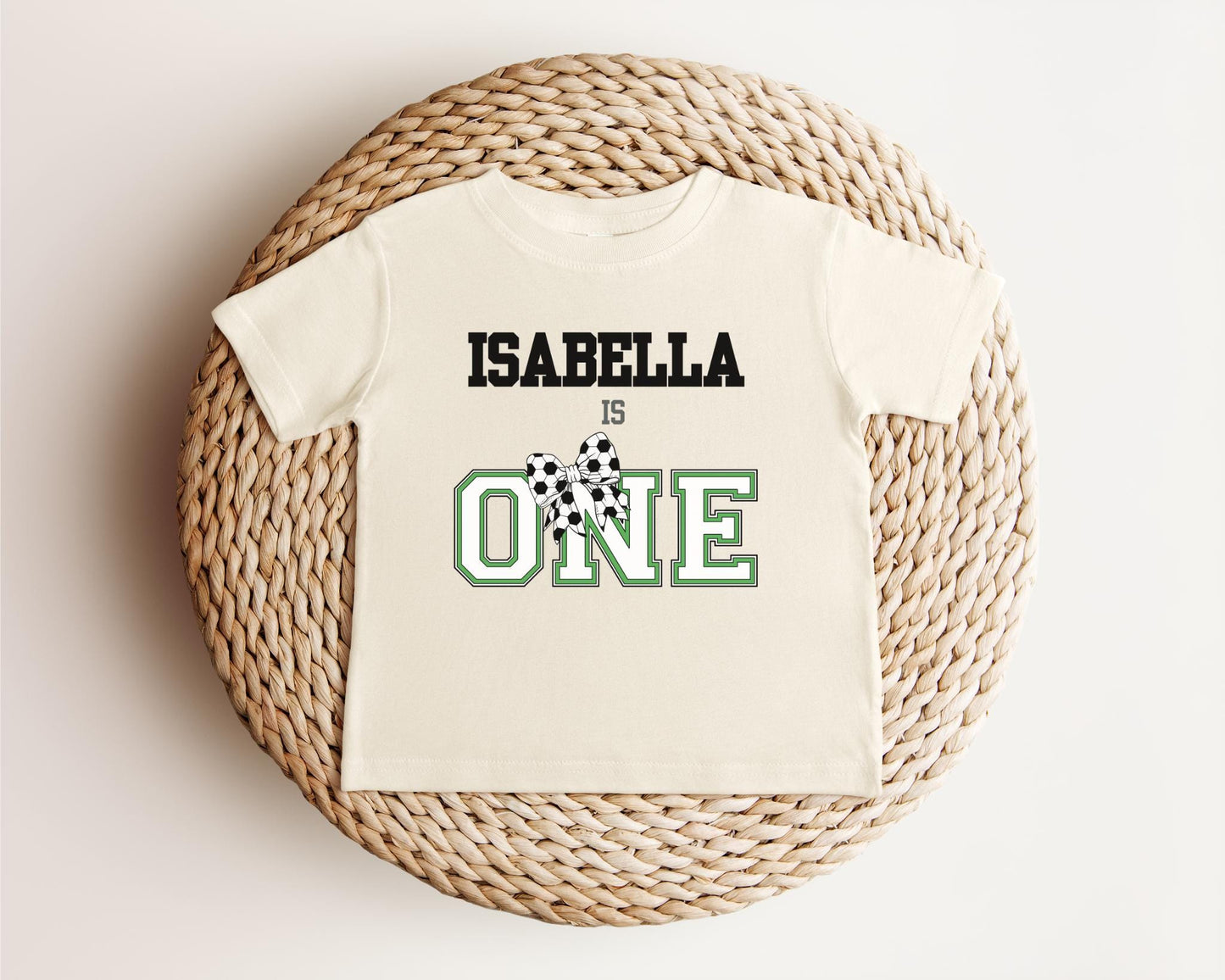 Personalized Coquette First Birthday Girl Soccer Shirt | Soccer 1st Birthday Party Outfit | Baby Toddler Sports Themed Tee Gift