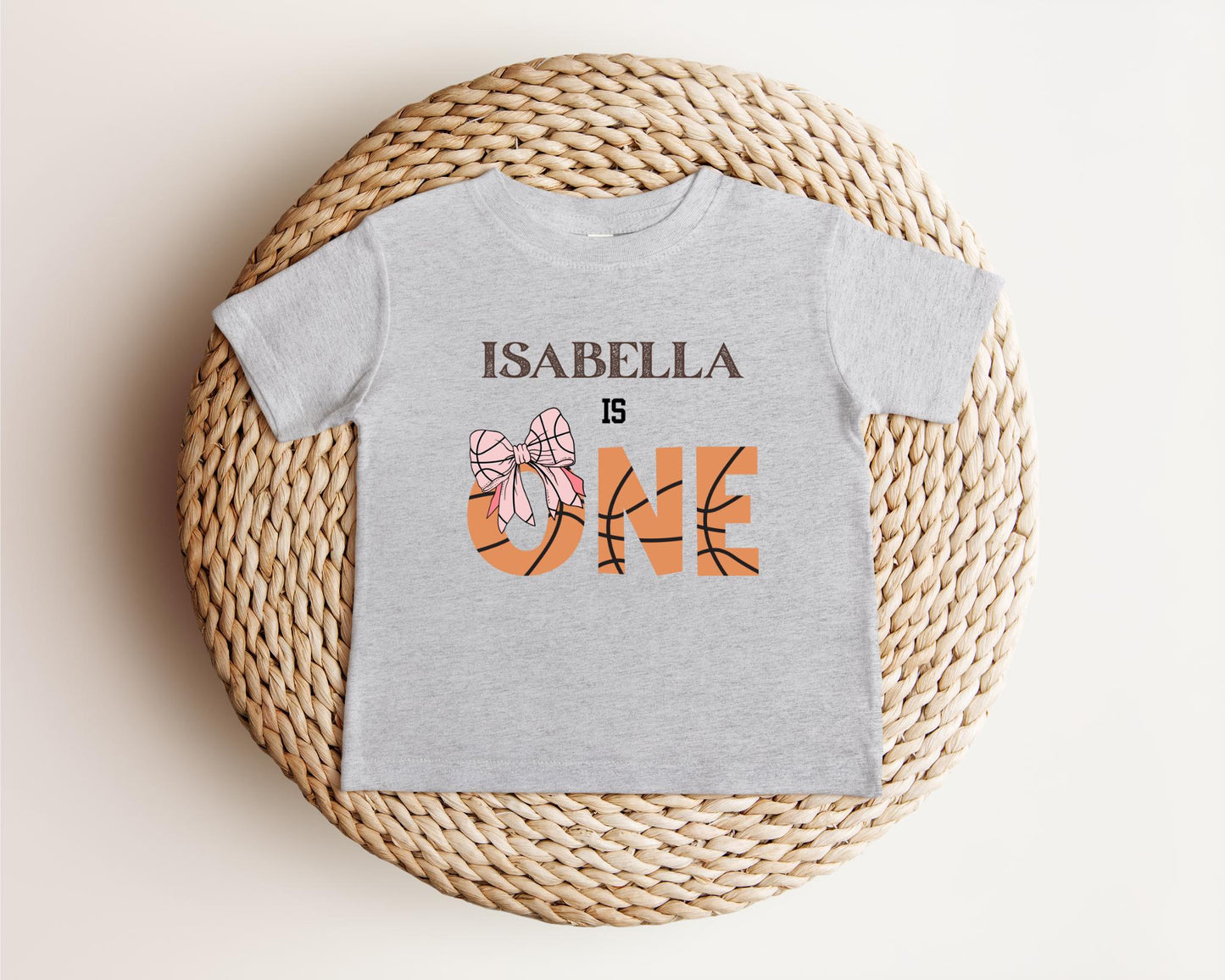 Personalized Coquette Basketball 1st Birthday Shirt | First Birthday Shirt for Girls | Basketball Birthday Party Outfit