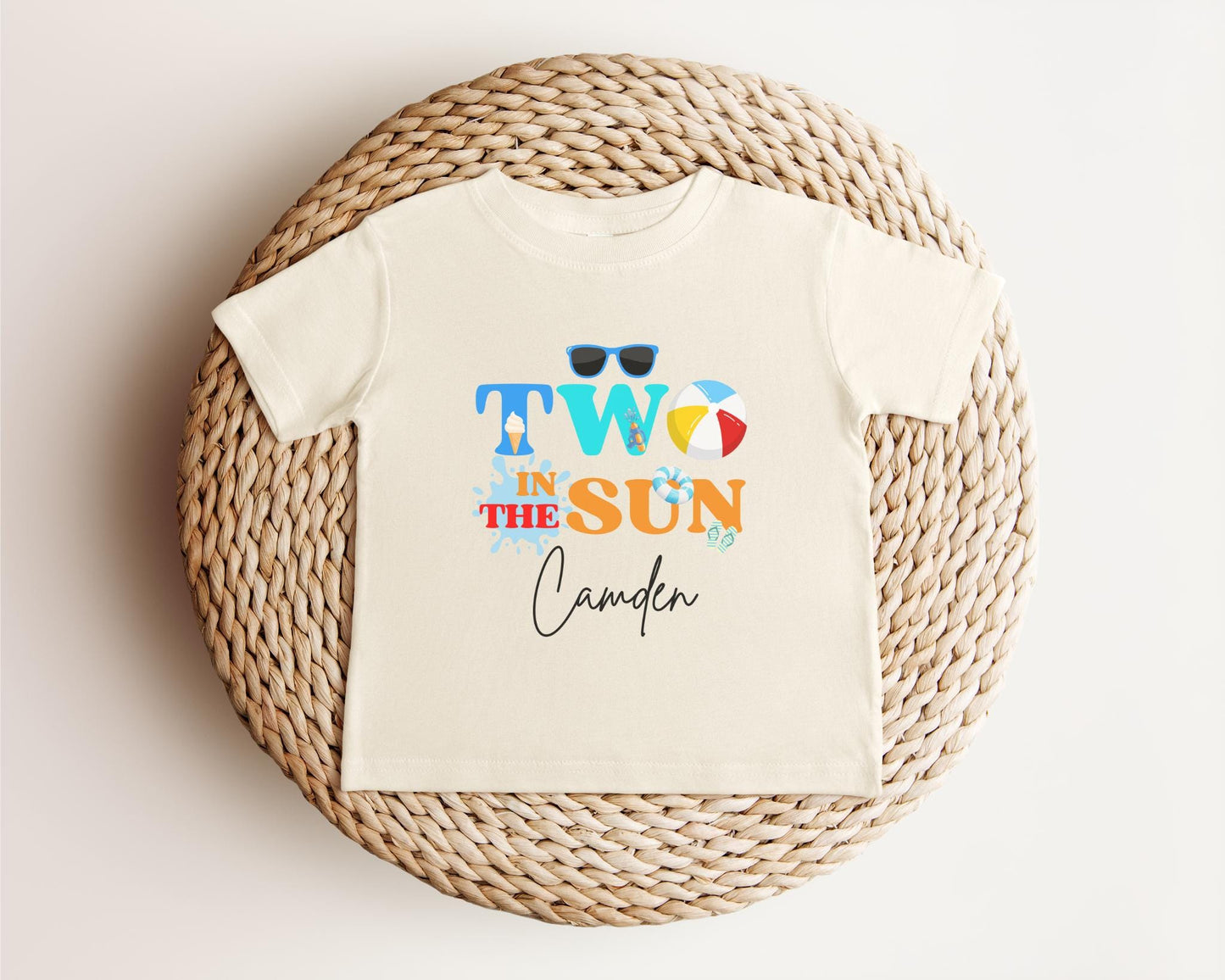 Personalized Two In The Sun Birthday Shirt: Pool Party Summer Outfit
