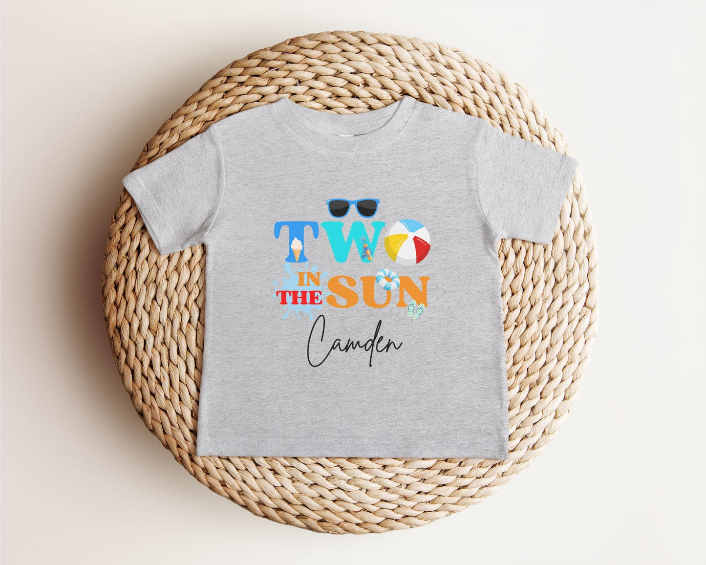 Personalized Two In The Sun Birthday Shirt: Pool Party Summer Outfit