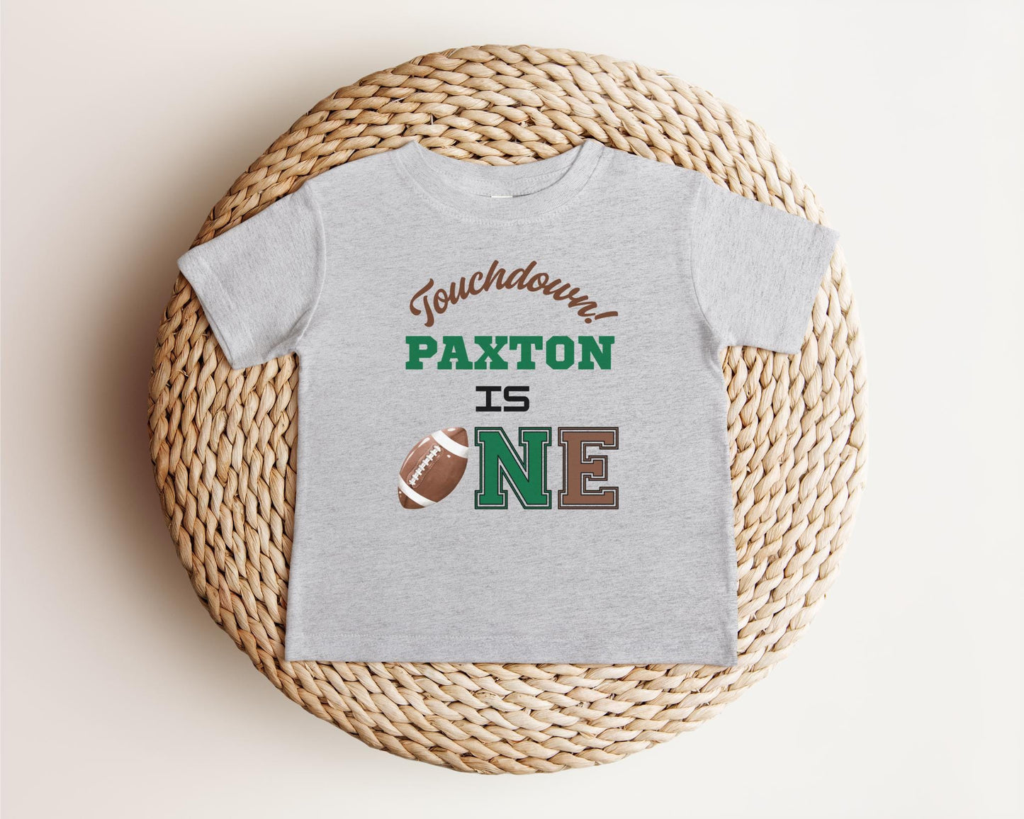 Personalized Football First Birthday Shirt: Touchdown One 1st Birthday Party Outfit