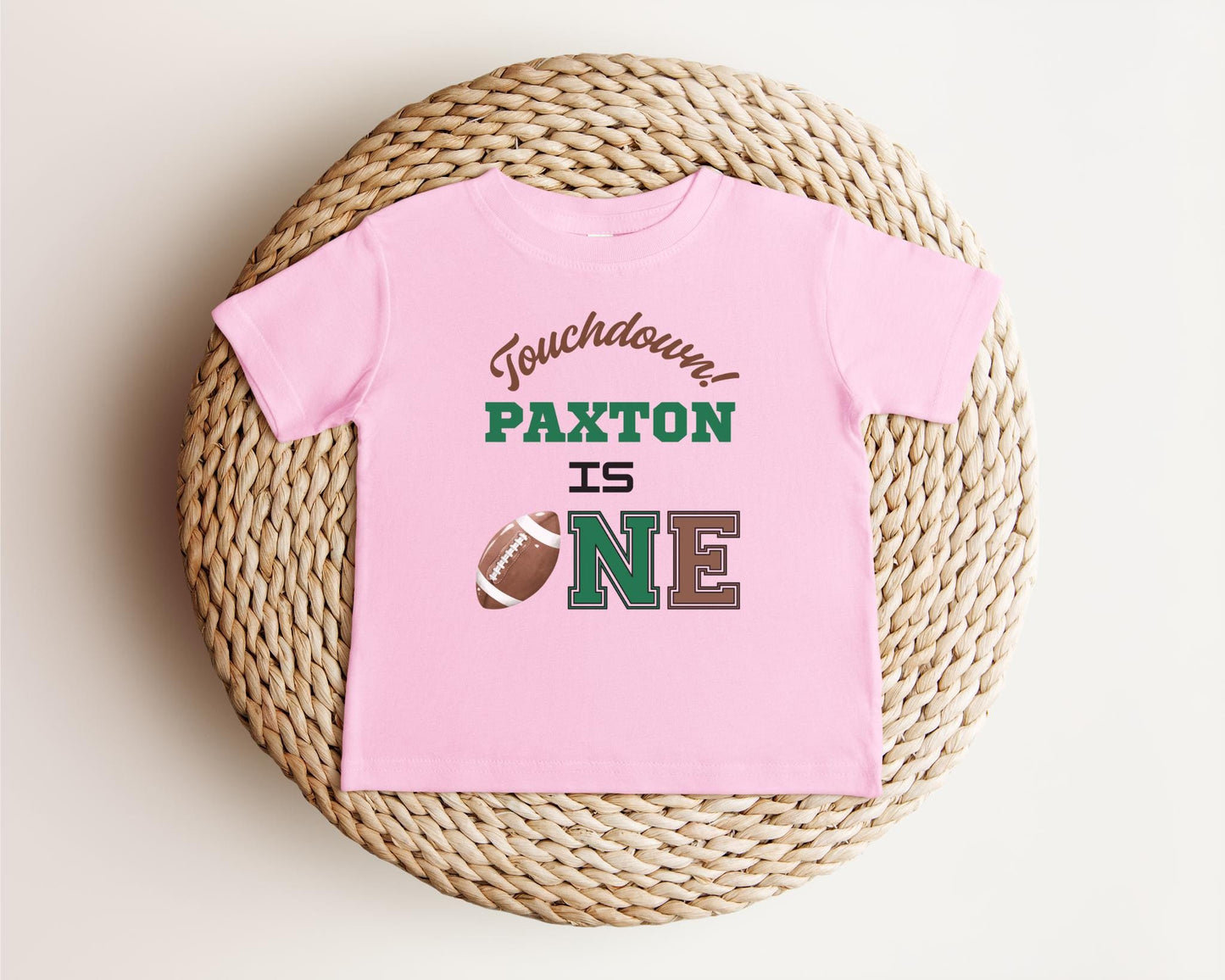 Personalized Football First Birthday Shirt: Touchdown One 1st Birthday Party Outfit