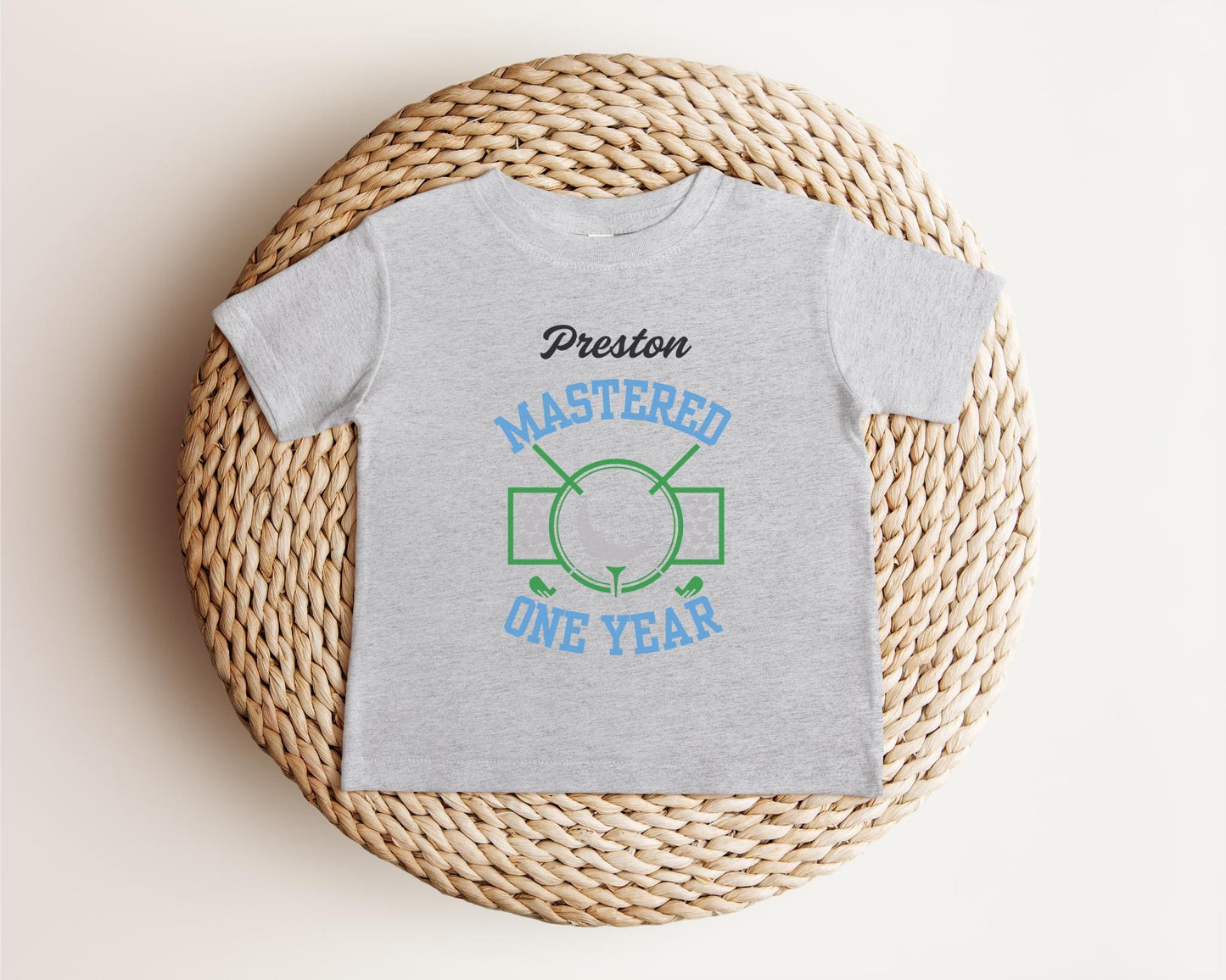 Personalized Golf First Birthday Shirt: "Mastered One Year" 1st Birthday Party Outfit