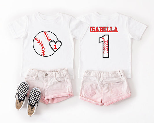 Personalized Baseball Themed First Birthday Shirt | 1st Birthday Baseball Shirt | Custom Name Baseball Outfit | Sports Birthday Party