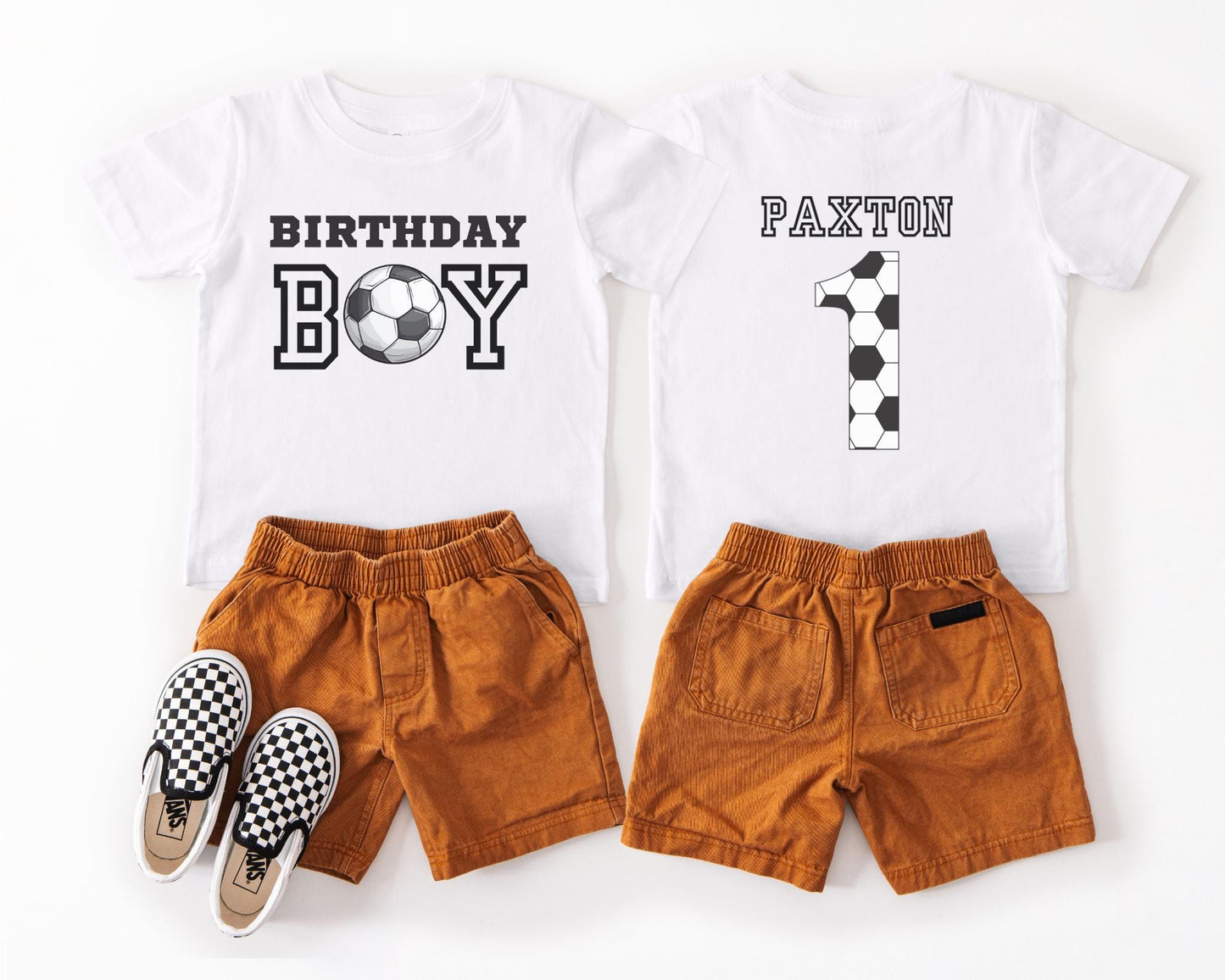 Personalized First Birthday Boy Soccer Shirt | Soccer 1st Birthday Party Outfit | Any Age Birthday Tee | Sports Themed Gift
