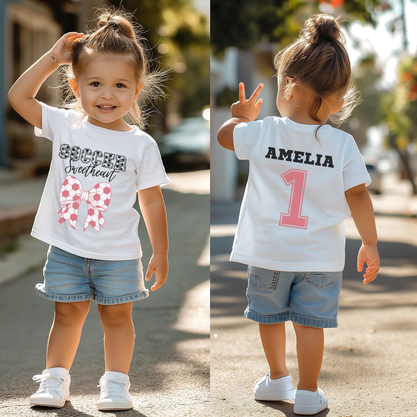 Personalized Soccer Sweetheart Shirt: Girls Coquette Team Tee