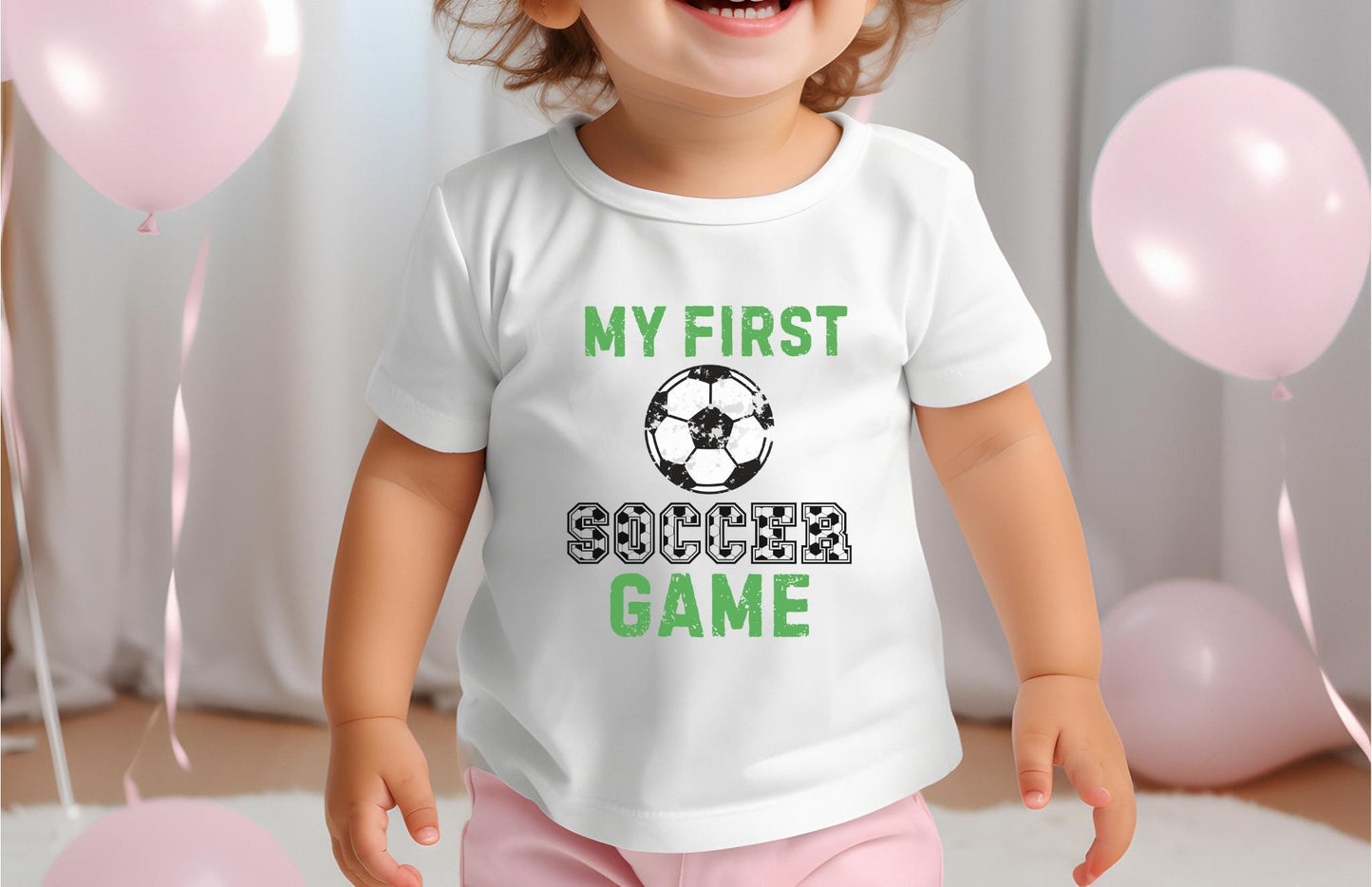 My First Soccer Game Shirt | Games Day Baby Toddler Outfit | Soccer Shirt | Soccer Party Gift | Baby Toddler Boy Girl Birthday Tee