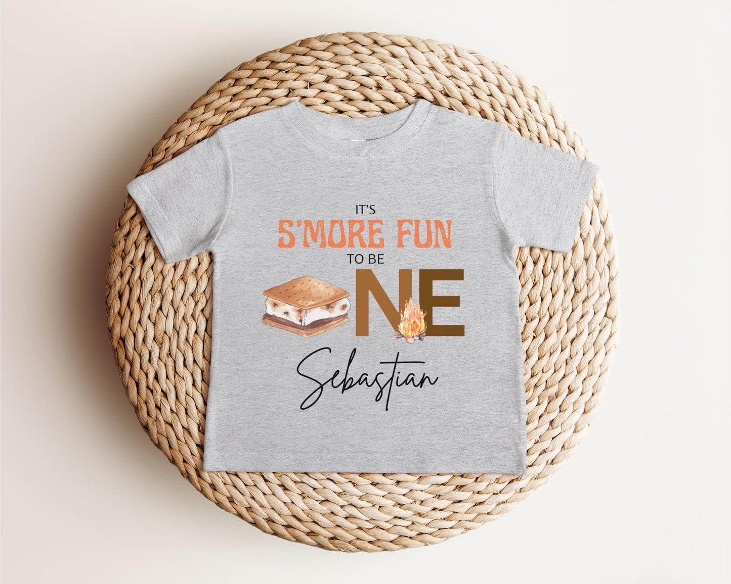 S'more Fun To Be One First Birthday Shirt: Camping Themed 1st Birthday Party Outfit