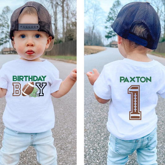 Personalized Football Birthday Boy Shirt: Sports Themed Bithday Party Outfit