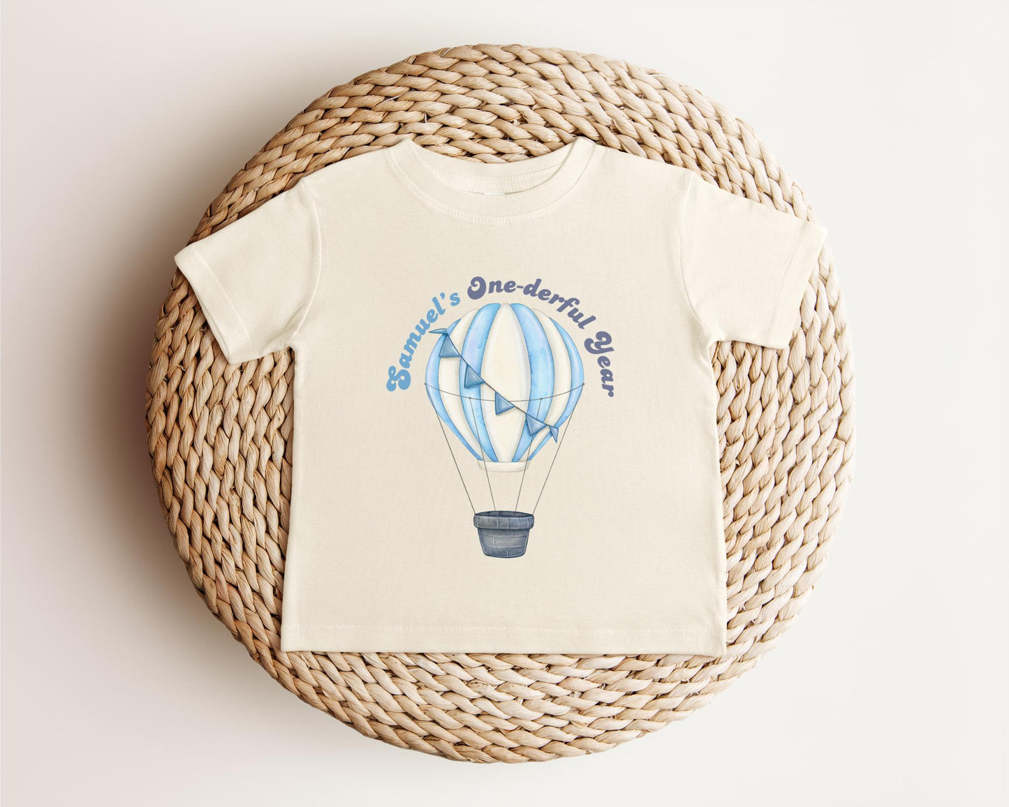 Personalized Blue Hot Air Balloon One-derful Birthday Shirt | First Birthday Outfit | Onederful 1st Birthday Party Outfit |Cake Smash