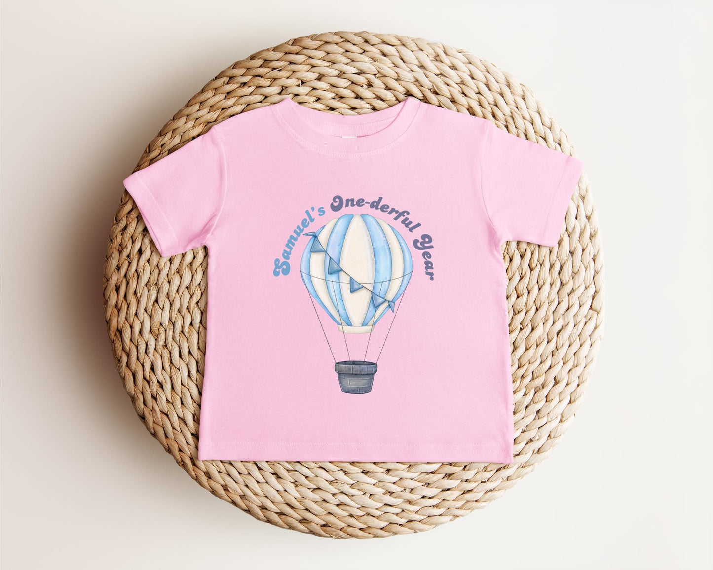 Personalized Blue Hot Air Balloon One-derful Birthday Shirt | First Birthday Outfit | Onederful 1st Birthday Party Outfit |Cake Smash