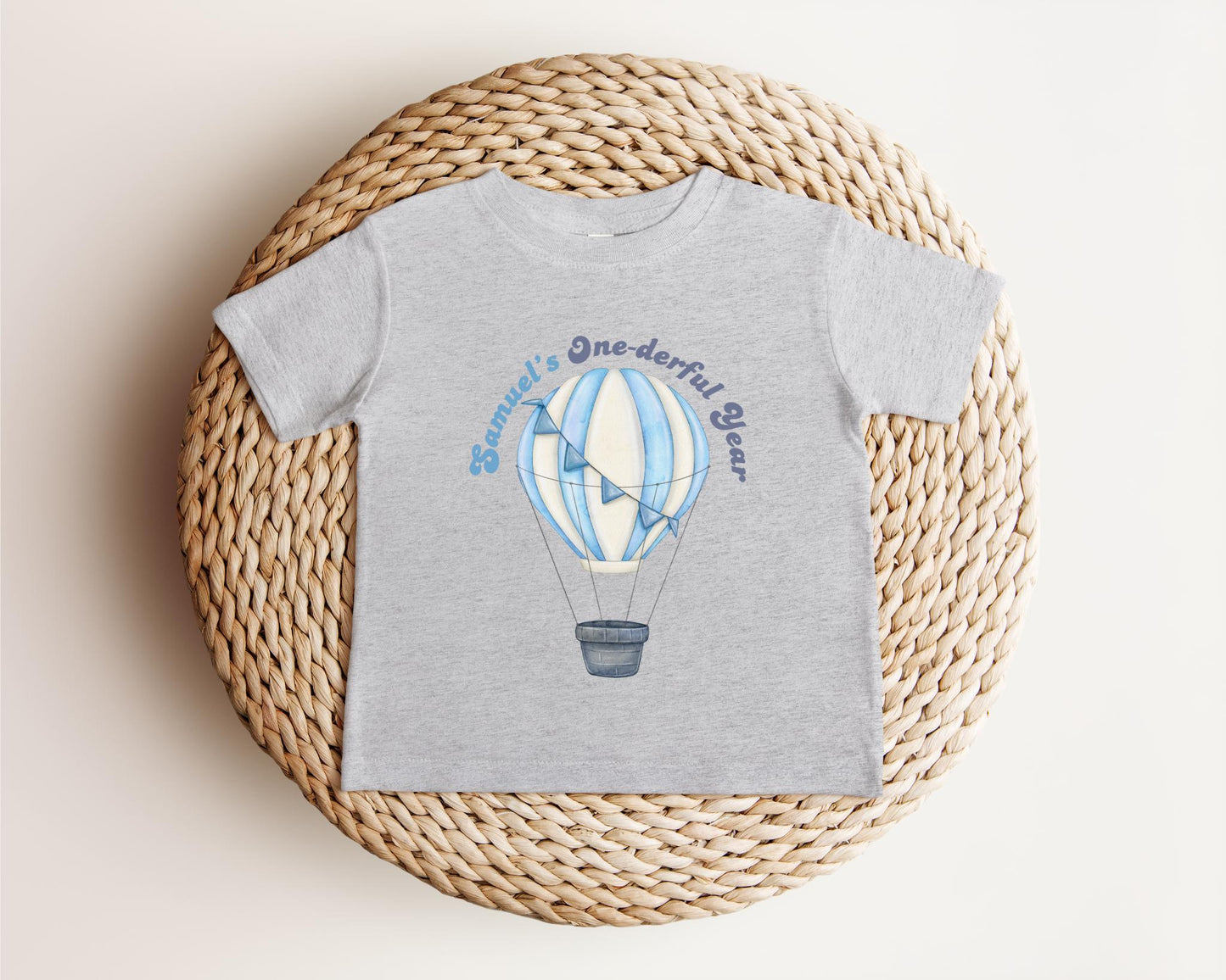 Personalized Blue Hot Air Balloon One-derful Birthday Shirt | First Birthday Outfit | Onederful 1st Birthday Party Outfit |Cake Smash