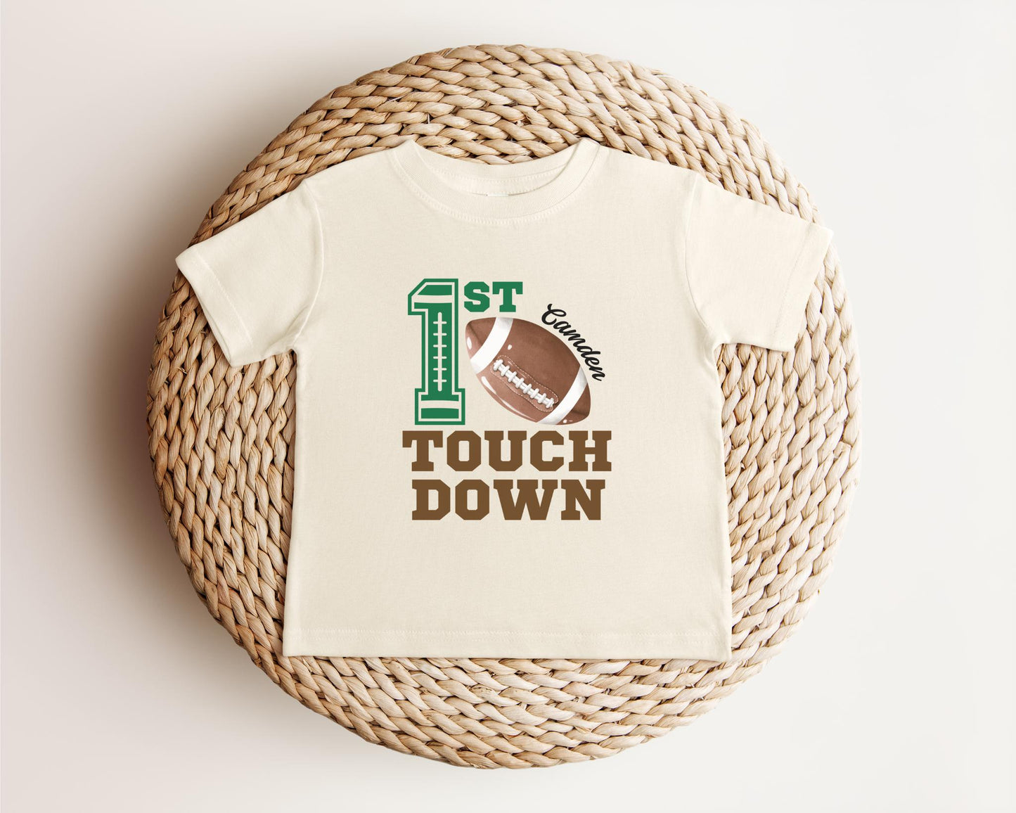 Personalized First Touchdown 1st Birthday Shirt | Football Themed Cake Smash Outfit