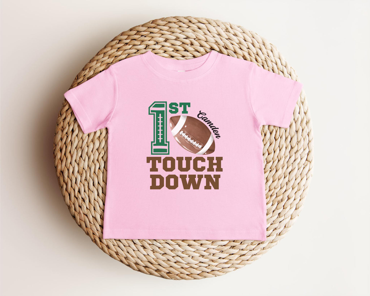 Personalized First Touchdown 1st Birthday Shirt | Football Themed Cake Smash Outfit