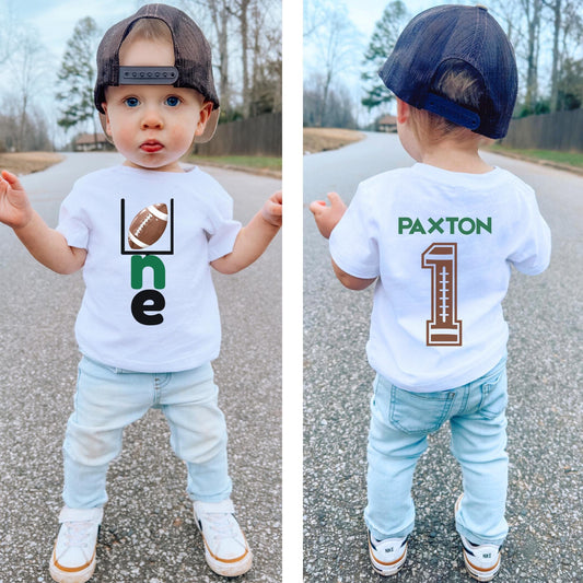 Personalized Football Themed Birthday Shirt | Football First Birthday T-Shirt | 1st Birthday Tee | Sports Cake Smash Party Outfit