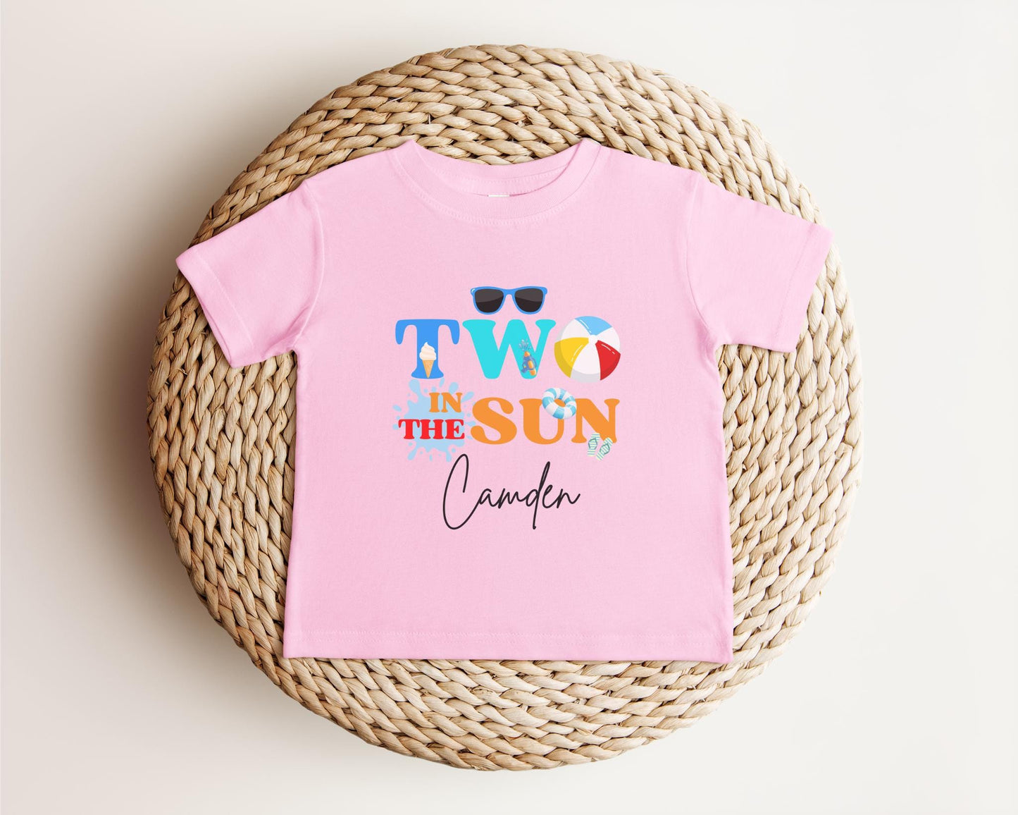 Personalized Two In The Sun Birthday Shirt: Pool Party Summer Outfit