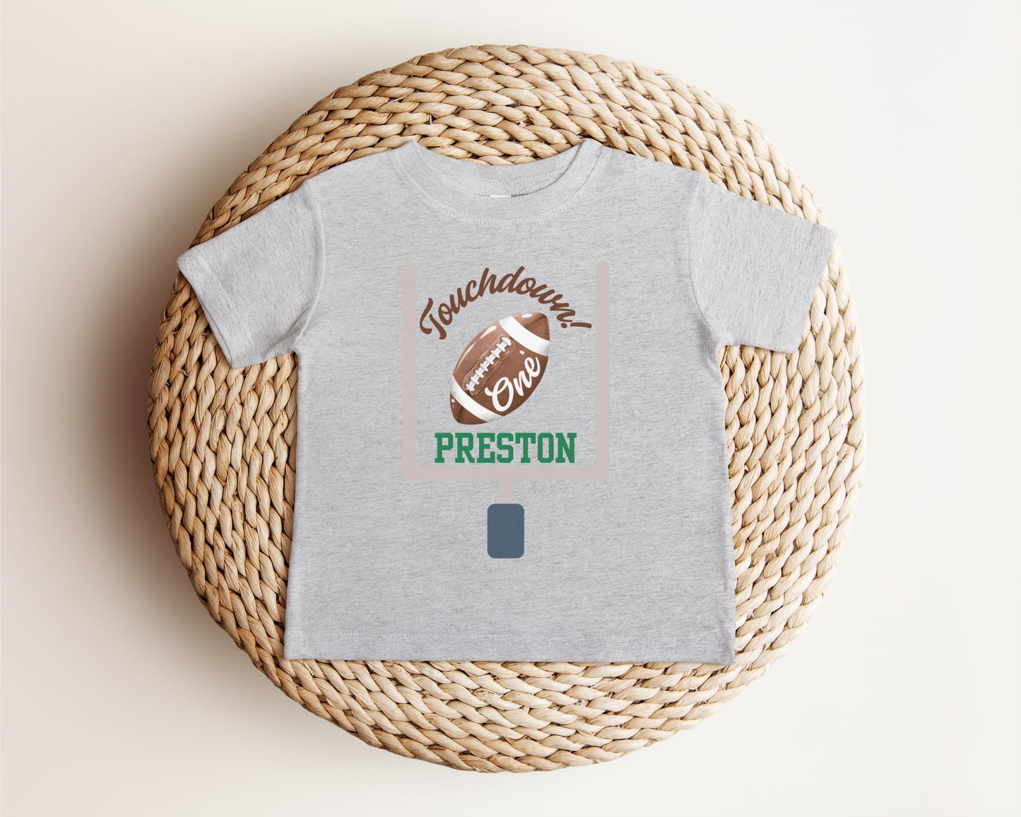 Football Themed First Birthday Shirt: Touchdown One 1st Birthday Party Outfit