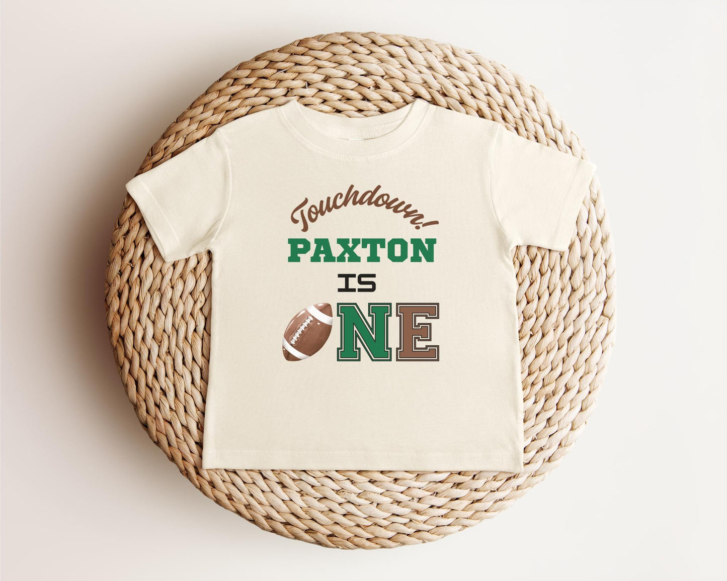 Personalized Football First Birthday Shirt: Touchdown One 1st Birthday Party Outfit