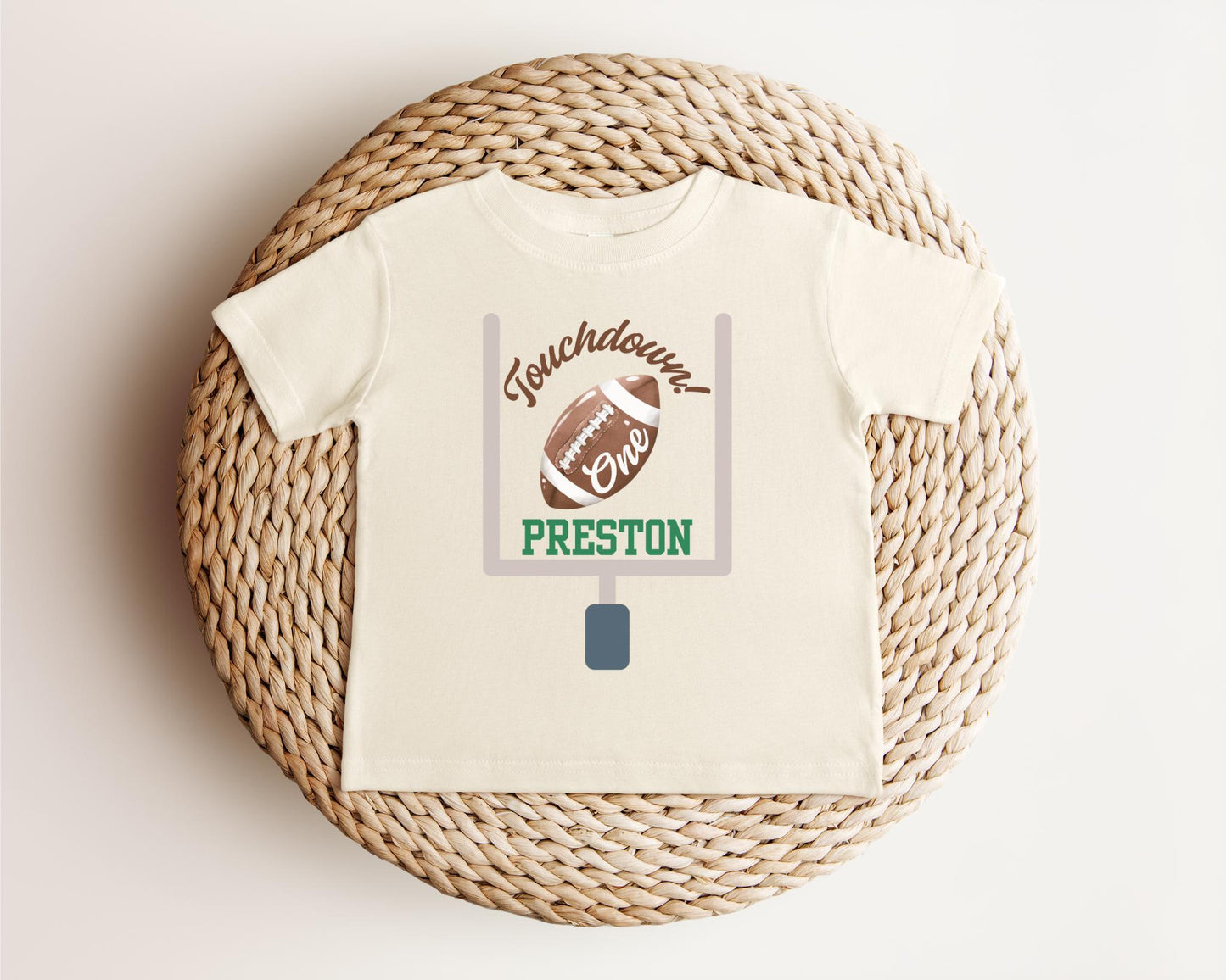 Football Themed First Birthday Shirt: Touchdown One 1st Birthday Party Outfit