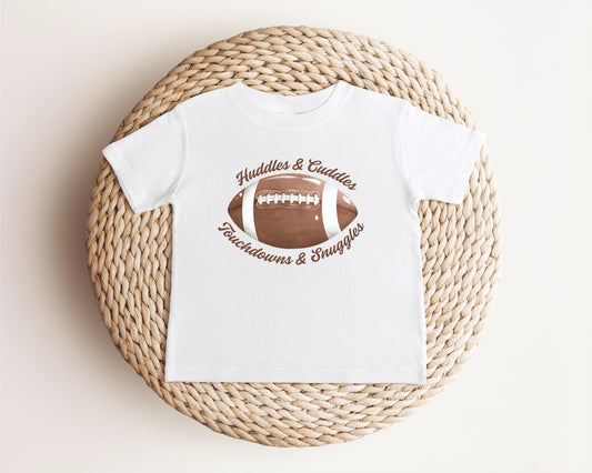 Baby Football Shirt: Huddles, Cuddles, Touchdowns, Snuggles Game Day Tee