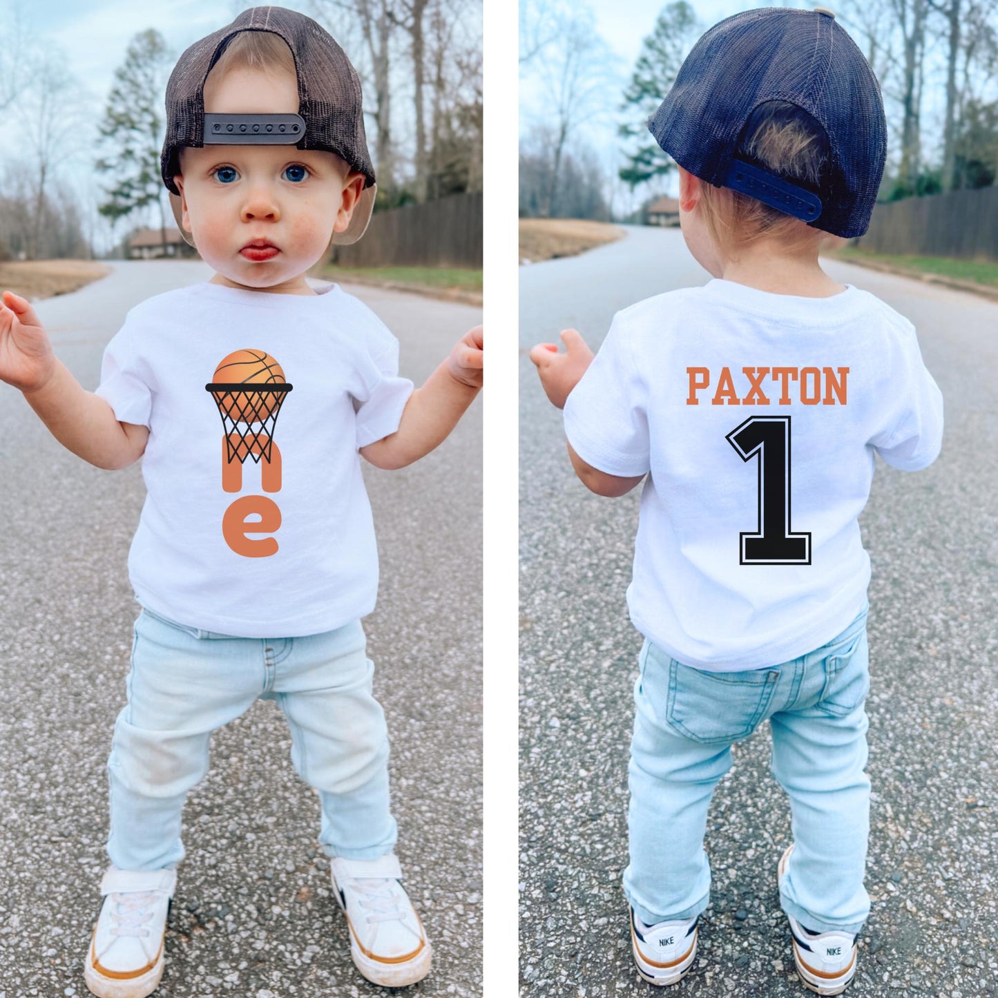 Personalized Basketball 1st Birthday Family Matching Shirt | Boys Girls First Birthday Shirt | Basketball Birthday Party Outfit