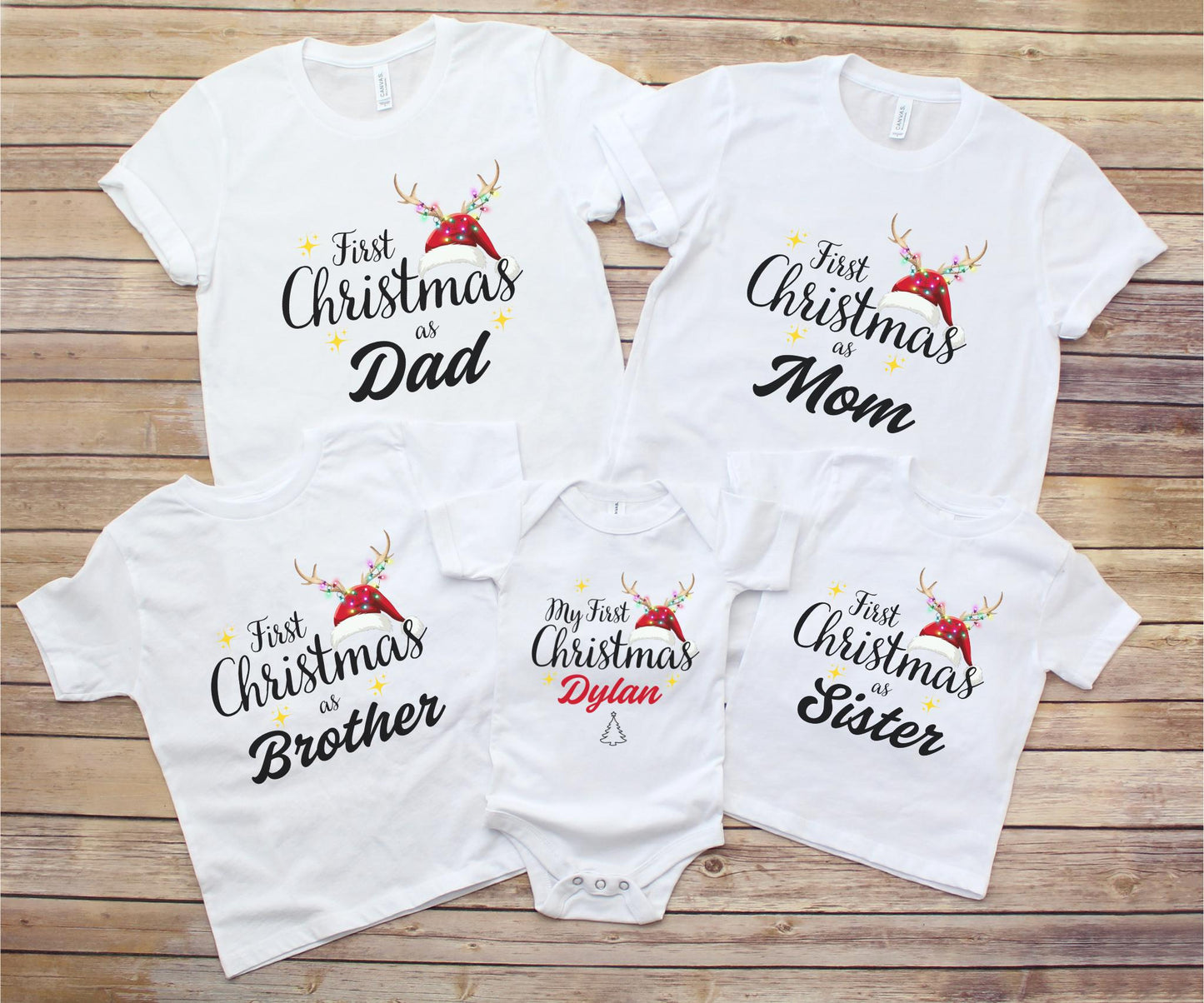 First Christmas as Family Shirt: Personalized Family Matching Outfit for Holidays