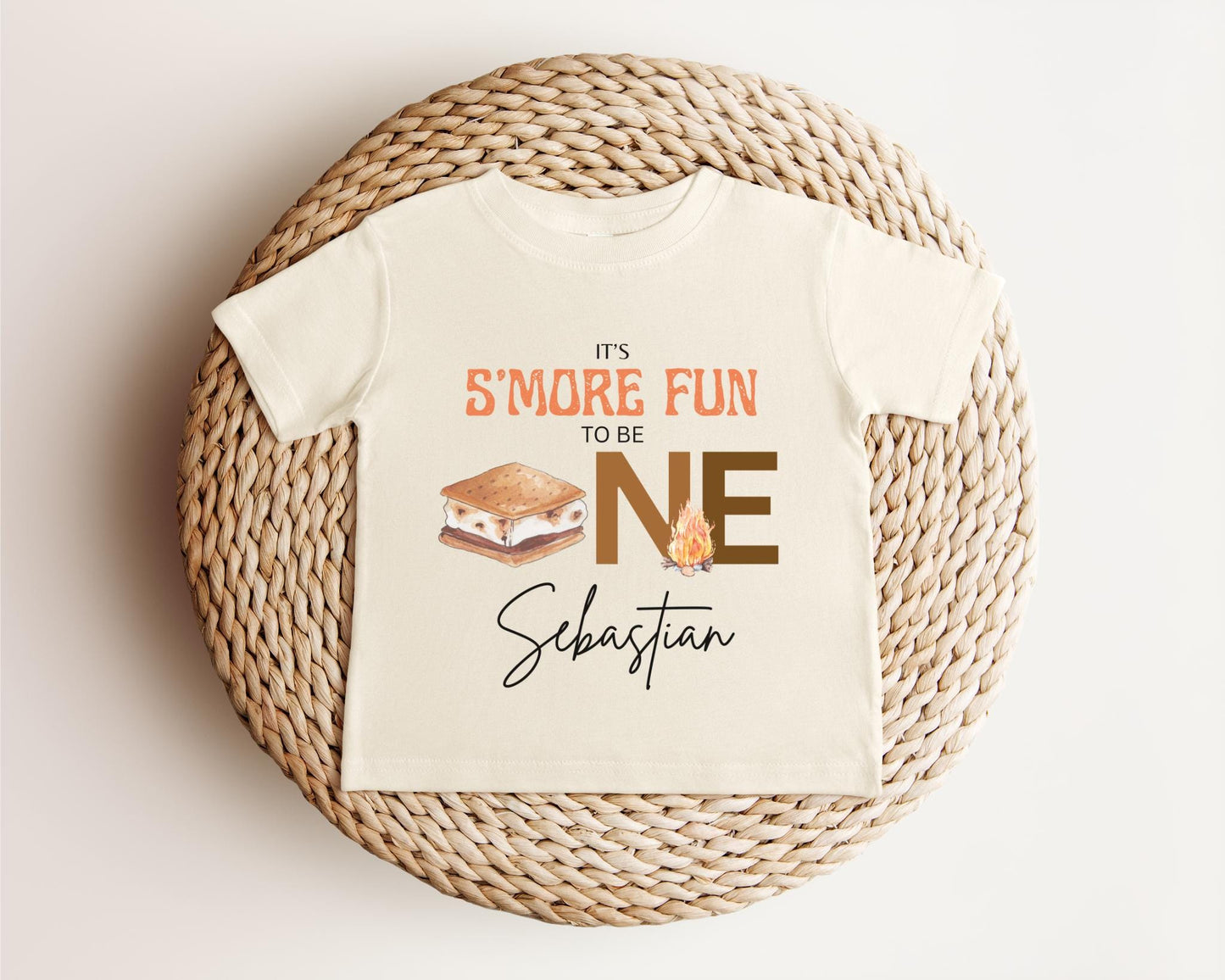 S'more Fun To Be One First Birthday Shirt: Camping Themed 1st Birthday Party Outfit