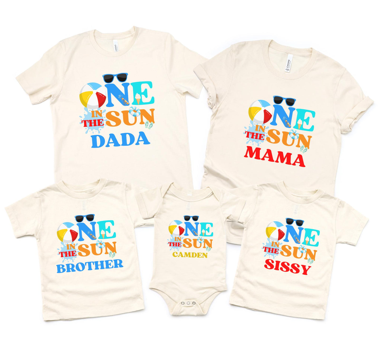 One In The Sun Pool Party Theme Matching Family Birthday Shirts | 1st Birthday Outfit for Baby Girl or Boy | Summer Swimming Pool Birthday