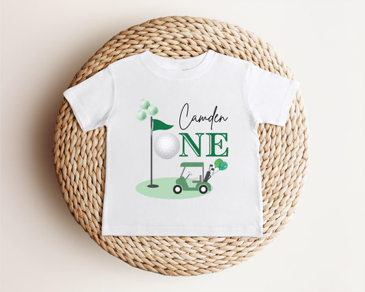 Personalized Golf Hole In One First Birthday Shirt | 1st Birthday Shirt | Golfing Birthday Tee | Golf Cake Smash Outfit | Golf Par-Tee