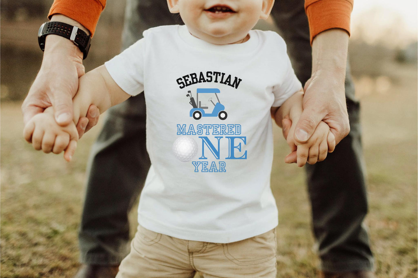 Personalized Mastered One Year Birthday for Toddler Boys | Golf Themed 1st Birthday Boy T-Shirt | Golf Tee for First Birthday | Hole in One