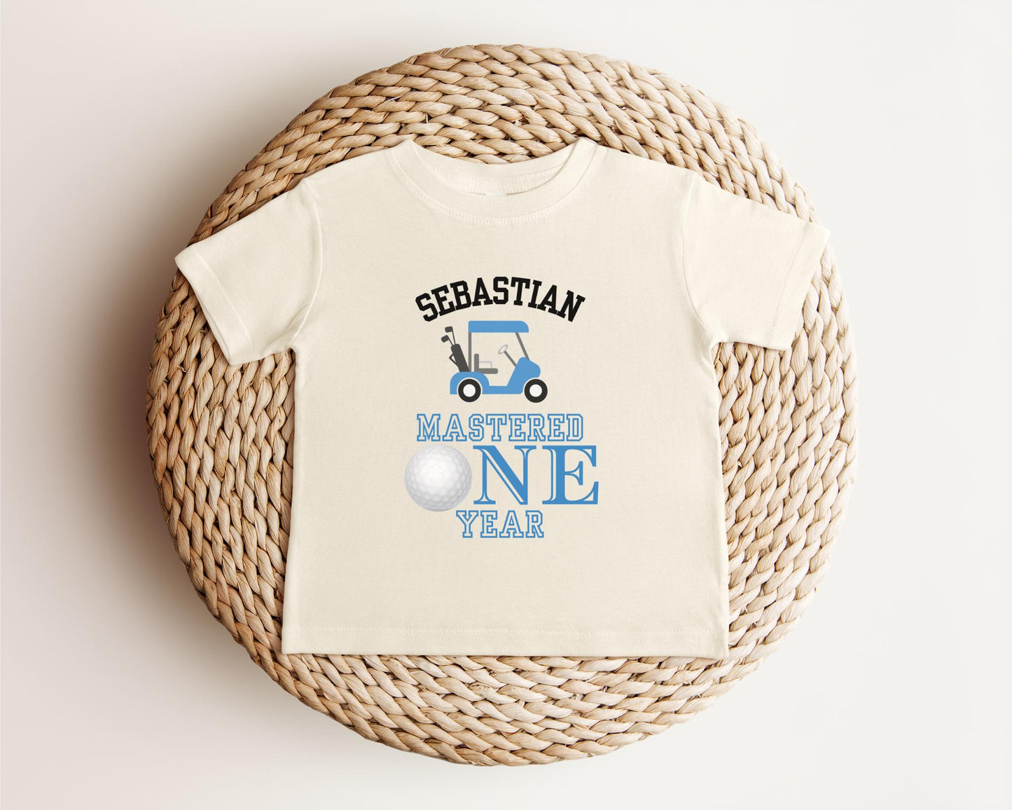 Personalized Mastered One Year Birthday for Toddler Boys | Golf Themed 1st Birthday Boy T-Shirt | Golf Tee for First Birthday | Hole in One