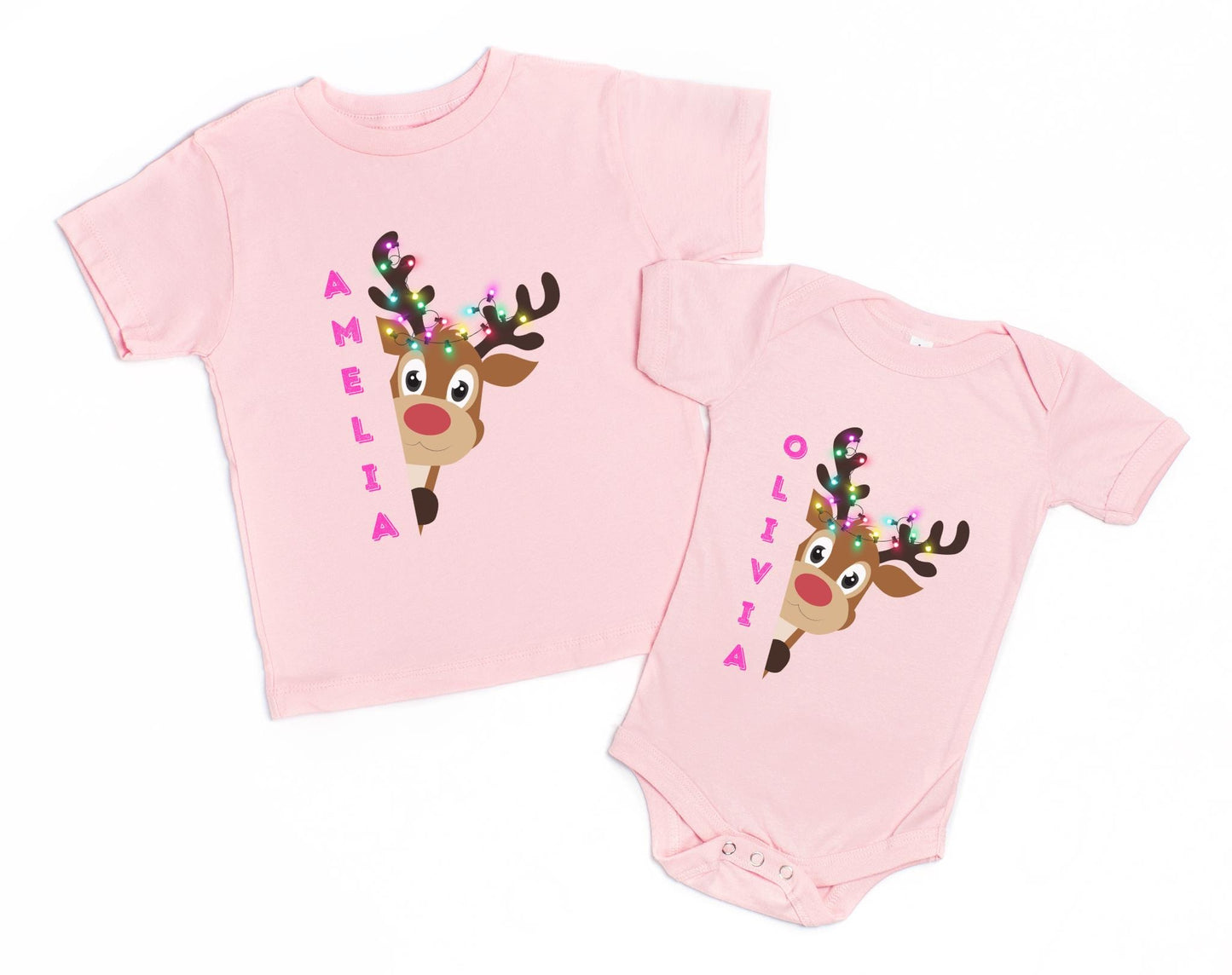 Personalized Reindeer Kids Christmas Shirt: Custom Holiday Party Outfit