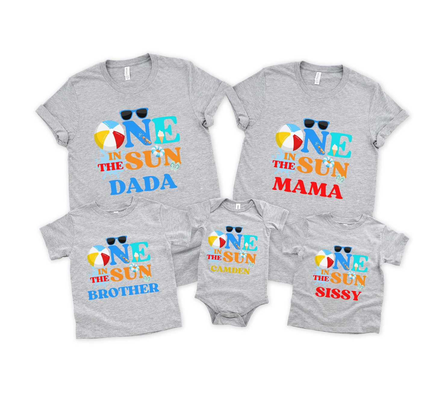 One In The Sun Pool Party Theme Matching Family Birthday Shirts | 1st Birthday Outfit for Baby Girl or Boy | Summer Swimming Pool Birthday