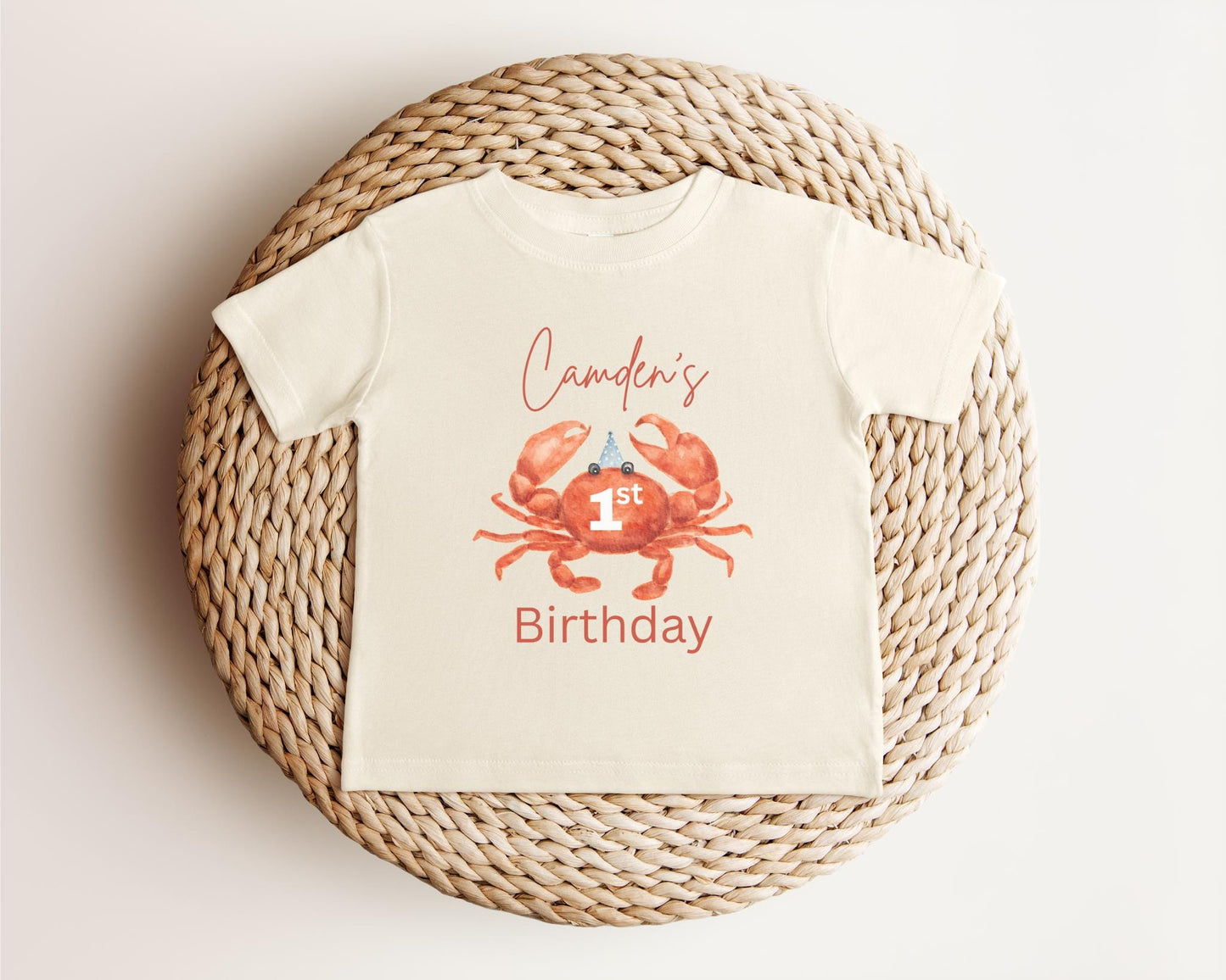 First Birthday Crab Shirt | Under The Sea 1st Birthday Outfit | Oneder The Sea Birthday Party Shirt | Sea Ocean Animals Birthday Tee