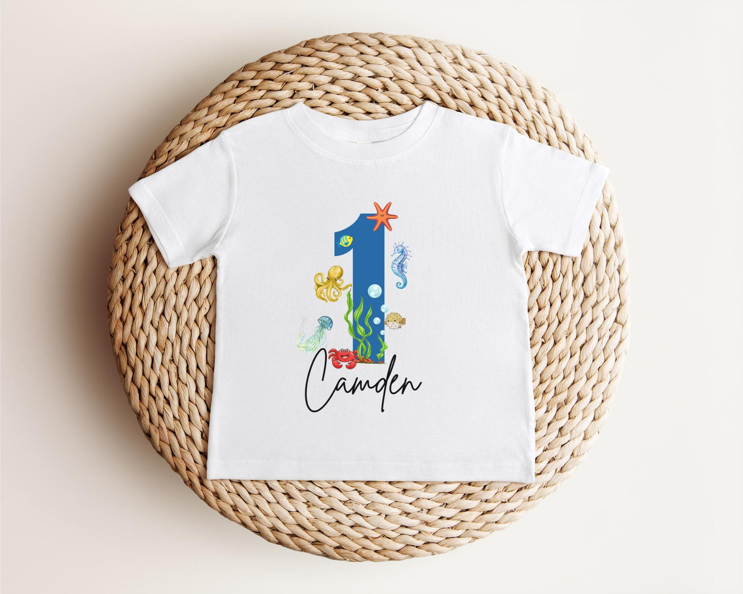 Personalized Under the Sea First Birthday Shirt | Ocean Animals Birthday Tee | Sea Animals 1st Birthday Outfit | Sea Aquarium Shirt