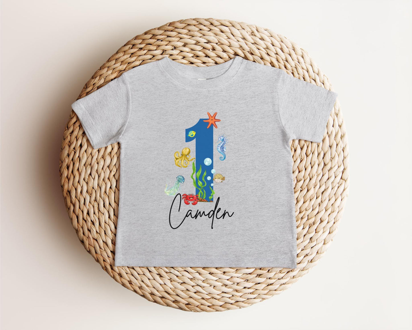Personalized Under the Sea First Birthday Shirt | Ocean Animals Birthday Tee | Sea Animals 1st Birthday Outfit | Sea Aquarium Shirt